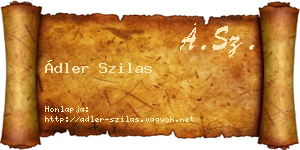 Ádler Szilas névjegykártya